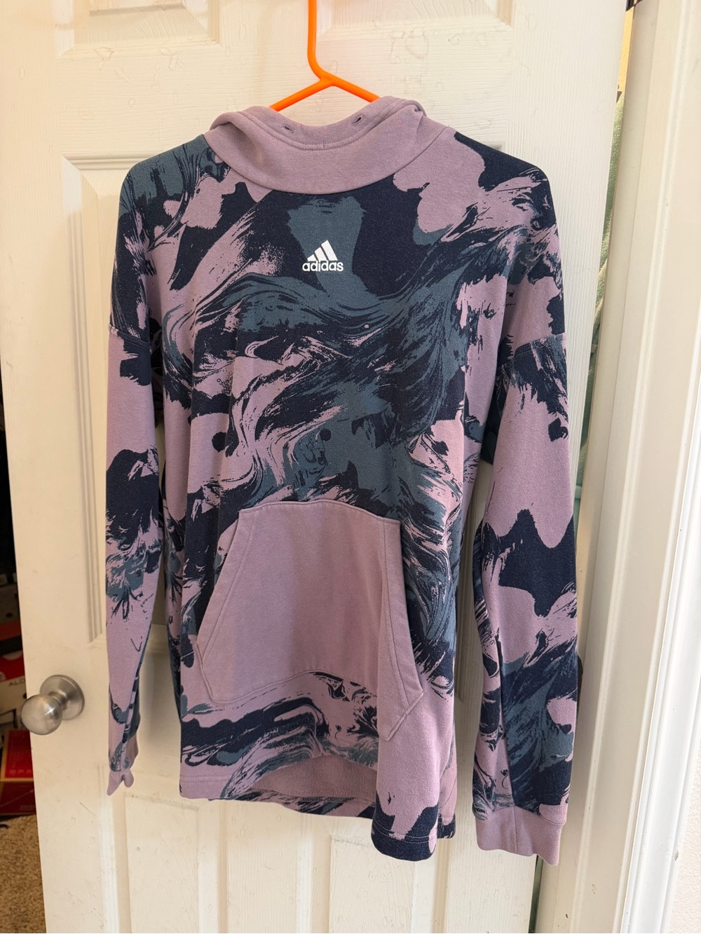 adidas Lavender and Navy Swirl Pullover Hoodie